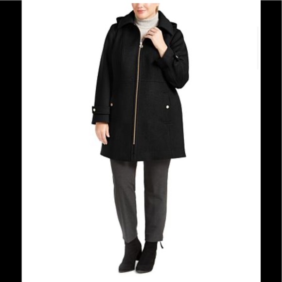 Michael Kors Hooded Stand-Collar wool Coat,NWT